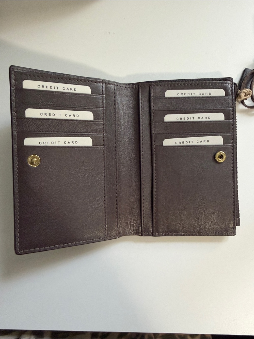 Genuine Merchandise Brown Patchwork Leather Zip Wallet - Picture 3 of 6